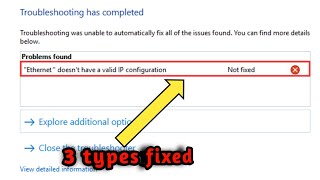 How To Fix quotEthernet Doesnt Have a Valid IP Configurationquot in Windows 10  Problem Solved [upl. by Remus]