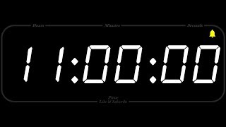 11 Hour  TIMER amp ALARM  1080p  COUNTDOWN [upl. by Llekcm]