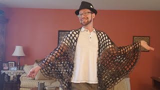 The Fishnet Crescent Shawl Crochet Tutorial [upl. by Adihsaar]