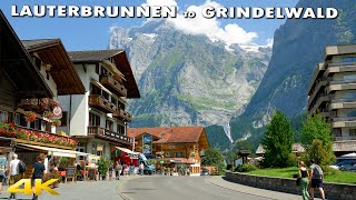 LAUTERBRUNNEN to GRINDELWALD THE MOST SCENIC DRIVE IN SWITZERLAND 4K 60p 🇨🇭 [upl. by Anawit]