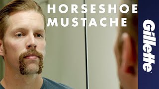 Mustache Styles How to Shave a Horseshoe Mustache  Gillette [upl. by Arbmik]