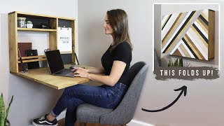 How To Build A Fold Down Wall Desk  DIY Murphy Desk [upl. by Anitneuq146]