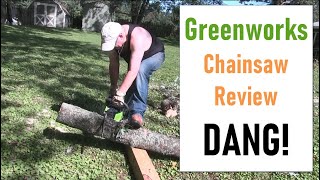 S1 E22  Greenworks 80v Chainsaw Review [upl. by Boff]