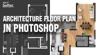 Architecture Floor Plan in Photoshop [upl. by Enoj]