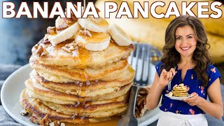 The Best BANANA PANCAKES Recipe [upl. by Odel]