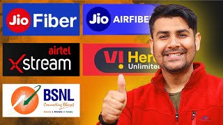 Cheapest Broadband Wifi Plans in India  Jio Airtel BSNL Vi Airfiber amp Local [upl. by Adniles]