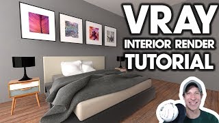 Vray INTERIOR RENDER Tutorial  Easy to Follow [upl. by Airal181]