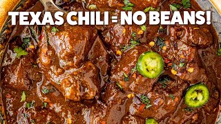 TexasStyle Chili Recipe  All Meat No Beans [upl. by Temp]