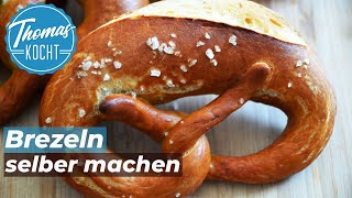 Brezeln selber machen  in nur 2 Stunden die besten Brezeln backen [upl. by Adelpho740]