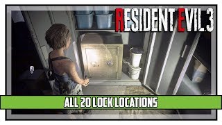 Resident Evil 3 Remake All Safes Lockers Etc Locations RE Master of Unlocking Trophy [upl. by Rambert]