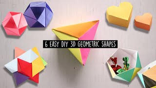 6 Easy Diy 3D Geometric shapes [upl. by Ennylhsa141]