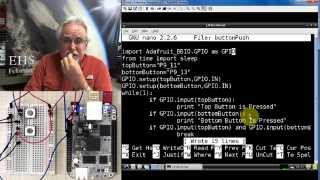 Beaglebone Black LESSON 8 Read Buttons Using GPIO Pins from Python [upl. by Nelluc497]