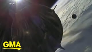 Unidentified object caught on camera flying close to SpaceX capsule l GMA [upl. by Nilek]