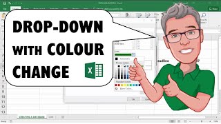 Excel Drop Down List Including Cell Colour Change Colour Fill [upl. by Amirak]