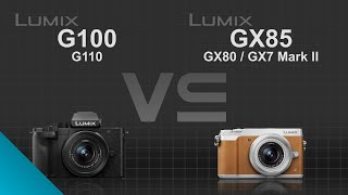 Panasonic Lumix G100 G110 vs Panasonic Lumix DMCGX85 GX80  GX7 Mark II [upl. by Durand975]