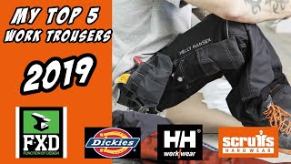 My Top 5 Work Trousers Reviewed in 2019 Includes FXD Dickies Helly Hansen and Scuffs Work Trousers [upl. by Hendrik288]