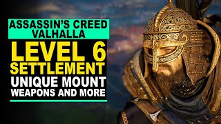 Assassins Creed Valhalla  How to Get Level 6 Settlement  UNIQUE REWARDS AND MOUNT [upl. by Mcleod491]