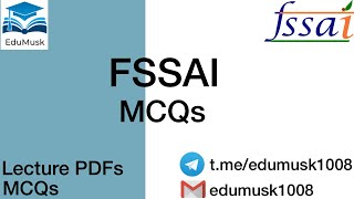 FSSAI 2021 FSSAI MCQ QUESTIONS  1000 MCQS [upl. by Vivianne]