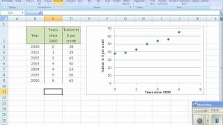 Linear Regression in Excel [upl. by Eimmot]