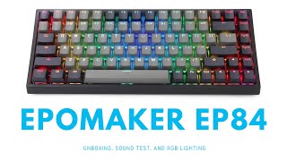 EPOMAKER EP84 75 Hotswap Mechanical Keyboard Gateron Brown Switches  Unboxing and Sound Test [upl. by Averat69]