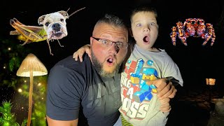 NIGHTTIME BUG HUNT with CALEB amp DADDY CATCHING BUGS FOR KIDS [upl. by Barry]