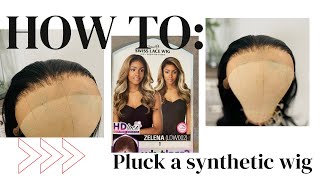 STEP BY STEP How To Pluck Your Synthetic Wig  Sensationnel Wig “Zelena” [upl. by Shumway]