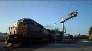 CSX Long Mixed Freight Train Screams Along Curve [upl. by Irreg]