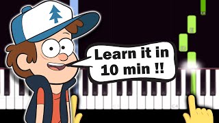 Gravity Falls  Opening Theme Song  EASY Piano tutorial [upl. by Segalman121]