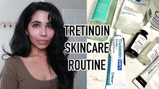 Tretinoin RetinA Skincare Routine  AntiAging Acne Prone PM Skincare [upl. by Lorac]