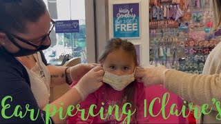 5 Year old get ears pierced at Claire’s [upl. by Ashok]