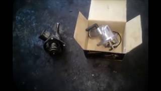 OPEL ASTRA G 16 HOW TO REPLACE THERMOSTAT [upl. by Adnirolc]