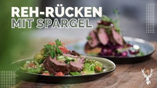 Wild Einfach Kochen  Rehrücken und Rehschlögel mit Spargel [upl. by Nylde]