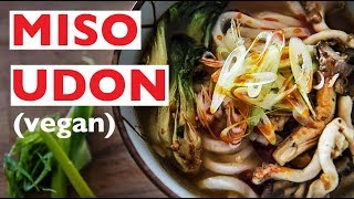 Miso Udon Recipe  Vegan Japanese Style Noodle Soup like RAMEN [upl. by Nac78]