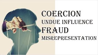 Coercion Undue Influence Fraud Misrepresentation  Indian Contract Act 1872  Law Guru [upl. by Ynnus]