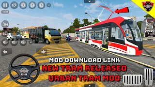 Bus Simulator Indonesia  New Tram Train Mod Download Link  New Mod  Android Gameplay FHD E756 [upl. by Marketa]