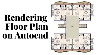 Rendering Floor Plan on Autocad [upl. by Adim316]