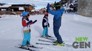 Kids Skiing  Learning How to Ski with New Generation Ski School [upl. by Wendel]