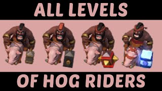 Level 1 to Level 10 Hog Rider all levels comparison  All Levels Showcase  Clash of Clans [upl. by Renault]