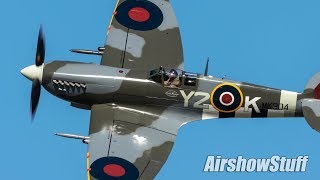 quotRAF 100quot Spitfire Flybys  EAA AirVenture Oshkosh 2018 [upl. by Alphard791]