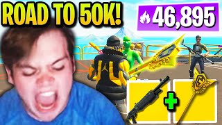 Mongraal FLEXES RAREST Pickaxe on Road to 50000 Arena Points [upl. by Kerwon424]