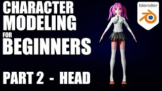 Blender Tutorial — Character Modeling Part 02 Head [upl. by Garratt]