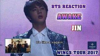 ENGVIET SUB BTS Reaction AWAKE Jin solo  WINGS TOUR 2017 [upl. by Norward]