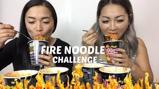 FIRE NOODLE CHALLENGE  NE Lets Eat  SAS ASMR [upl. by Camala431]