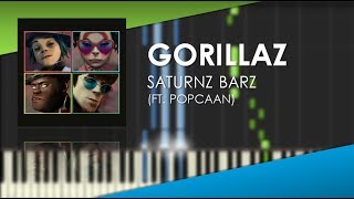 Saturnz Barz  Gorillaz Ft Popcaan  Synthesia Piano [upl. by Emoreg]