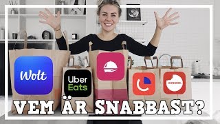 VEM ÄR SNABBAST  Wolt Uber Eats Foodora Onlinepizza eller Hungrigse [upl. by Prudi]