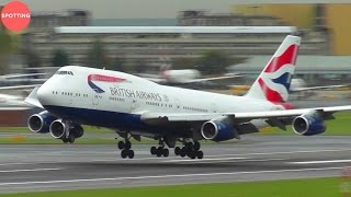 Amazing Plane Spotting at London Heathrow  45 mins w Stunning HD Heavies [upl. by Eiralam]