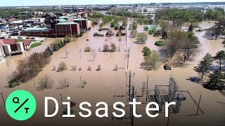 Aerial Views Show Flood Devastation in Midland Michigan After Edenville Dam Burst [upl. by Limaj706]