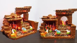 How to Make Christmas Crib  Nativity Scene  Birth of Jesus  Simple and Easy Crib Making DIY [upl. by Astto]