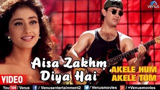 Aisa Zakhm Diya Hai  Aamir khan amp Manisha Akele Hum Akele Tum 90s Best Love Song [upl. by Anisor]