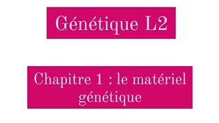 Génétique L2  le matériel génétique [upl. by Cantlon299]